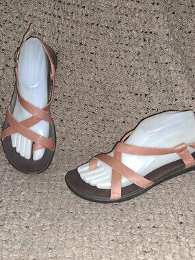 OLUKAI-Upena-Cedar Rose Leather Strappy Sandals-20288-CW48-SZ 8-Near Mint